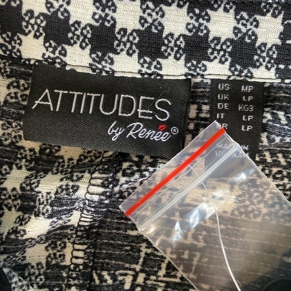 Attitudes by Renee Women's Petite Dress PM Midi Black Button Down NWT - Picture 7 of 12